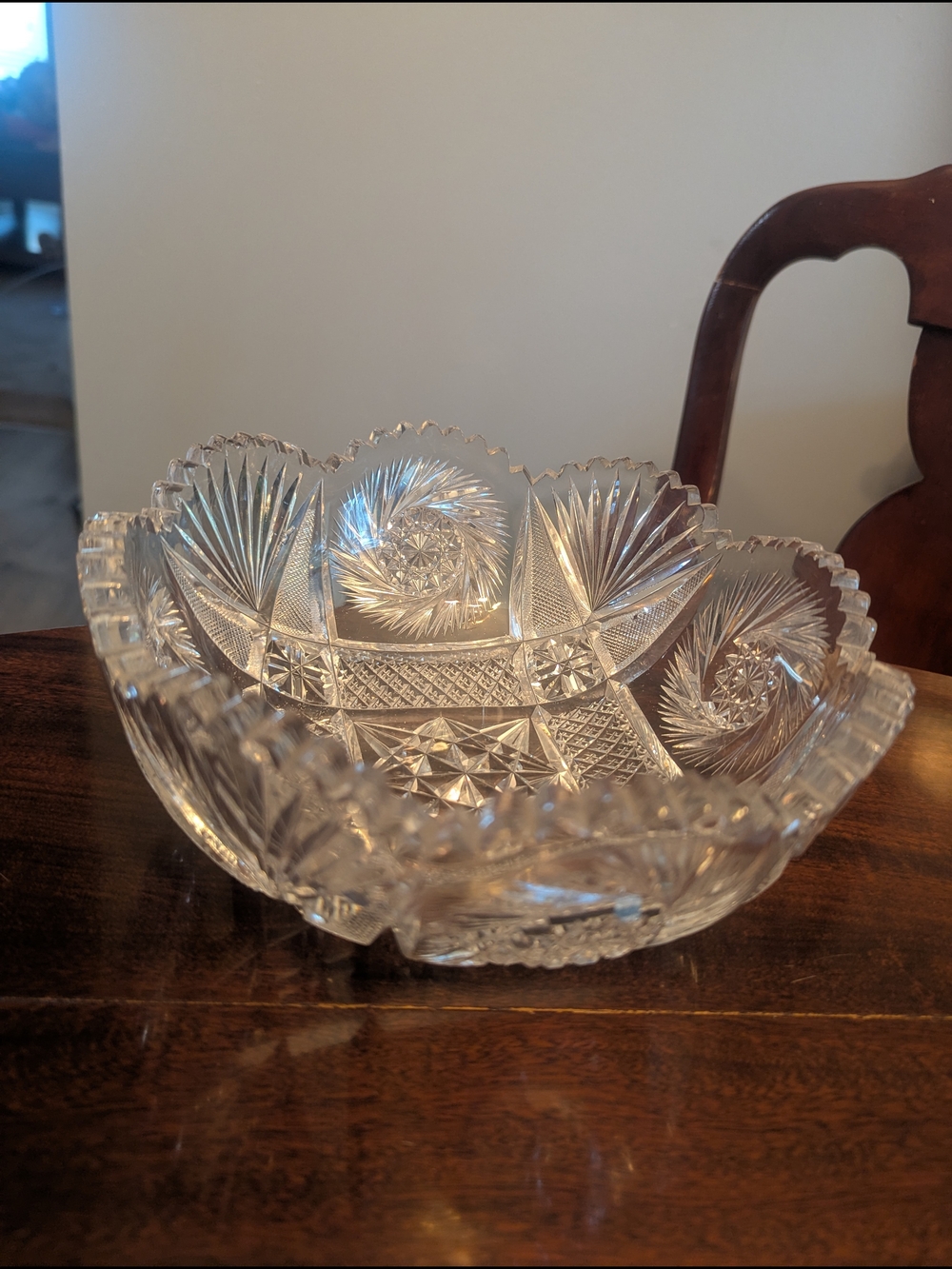 8” American Brilliant Period Crystal Cut Glass Bowl